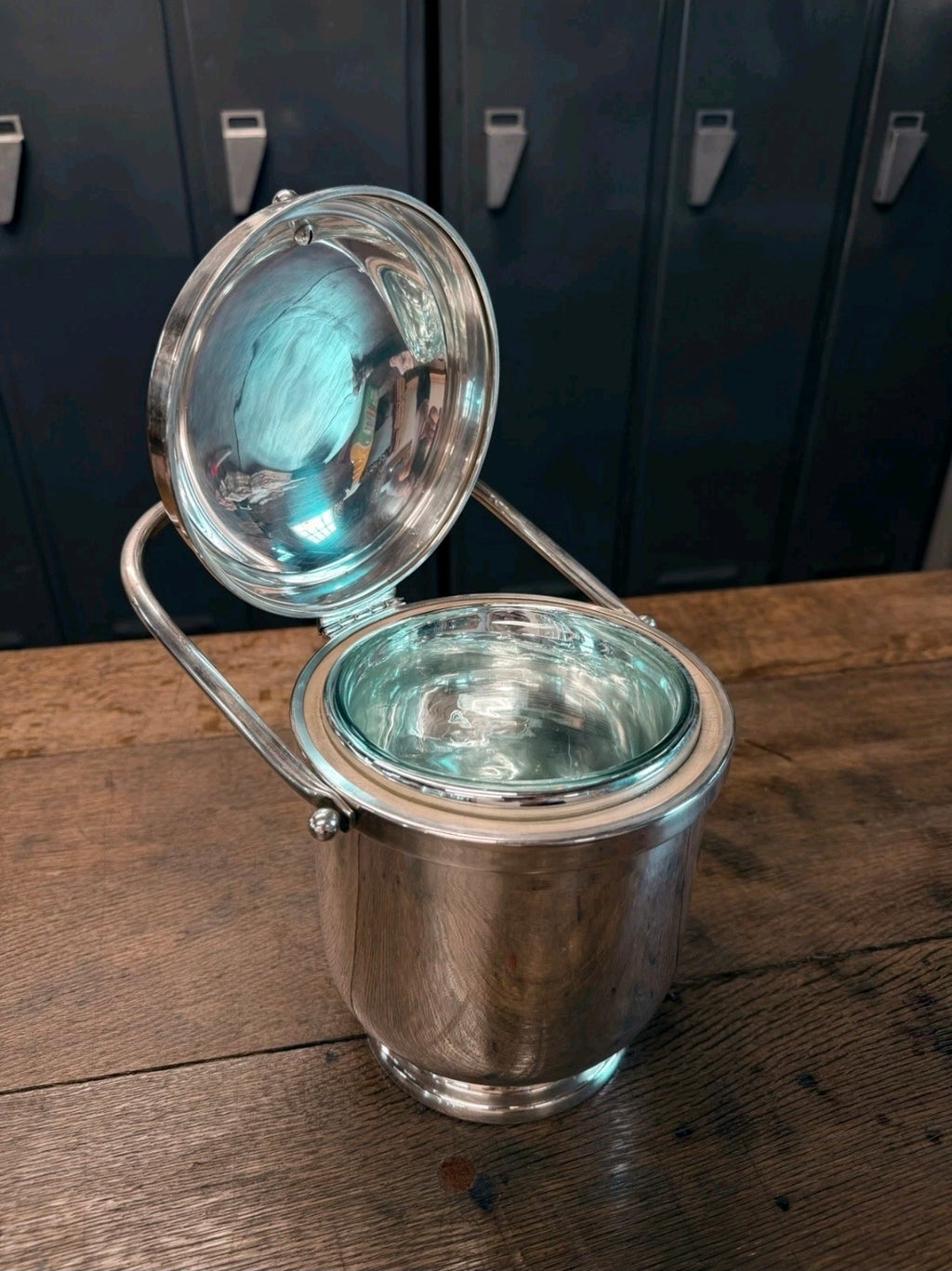 Vintage 1960s Chrome Ice Bucket. Italian, Wine cooler, Portable. MCM, Original