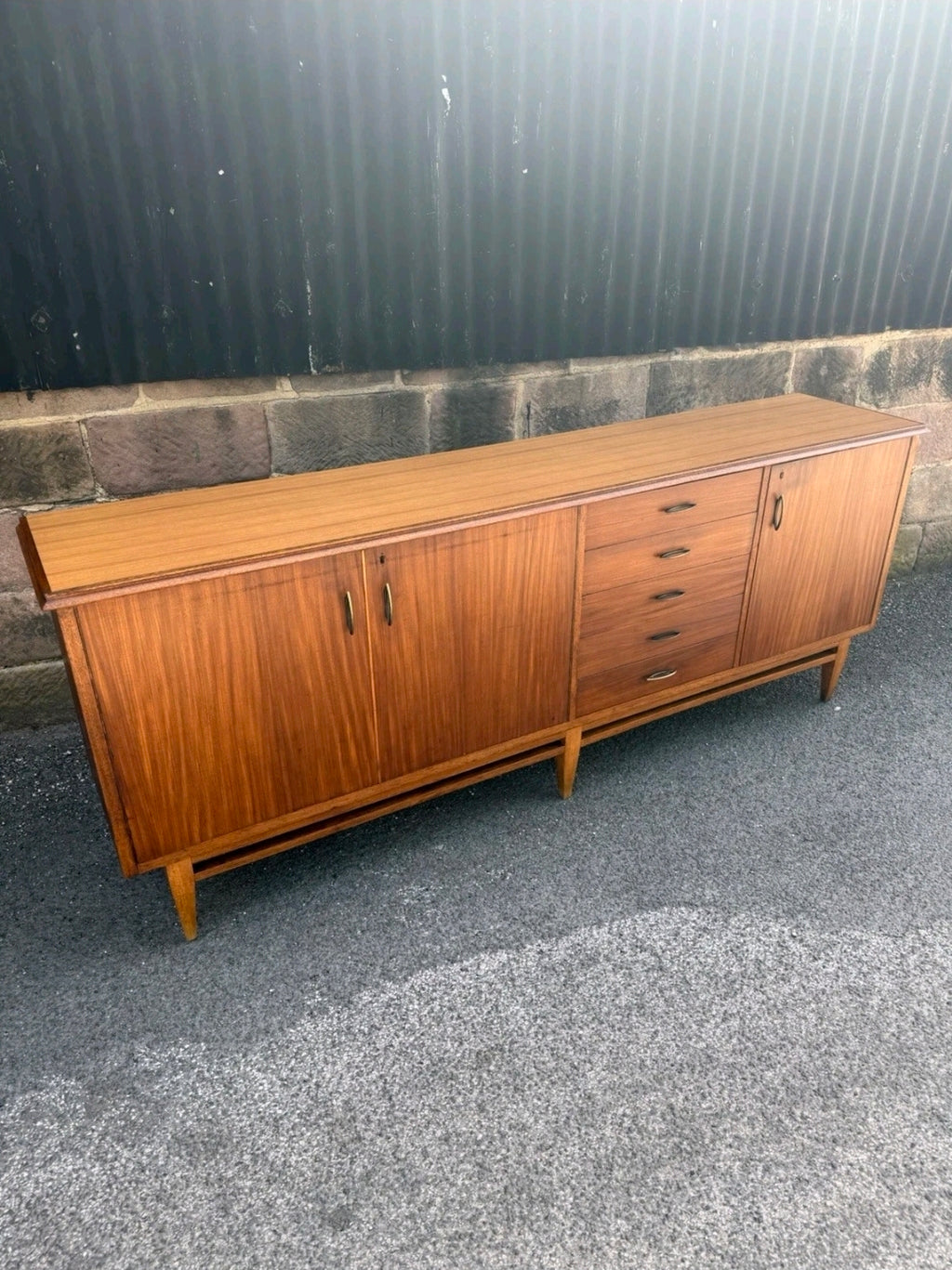 Large Mid Century Italian Rosewood Sideboard MCM, 7.5ft, Living Room, Storage