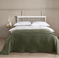 Hotel Waffle Throw Blanket - 100% Cotton Bedspread (Khaki)