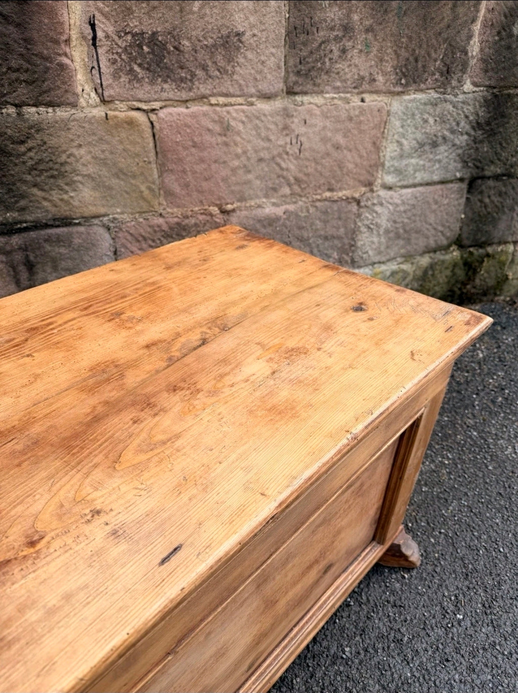 Antique Pine Blanket Box c1890. Trunk, Storage, Coffee Table. Bedroom. Italian