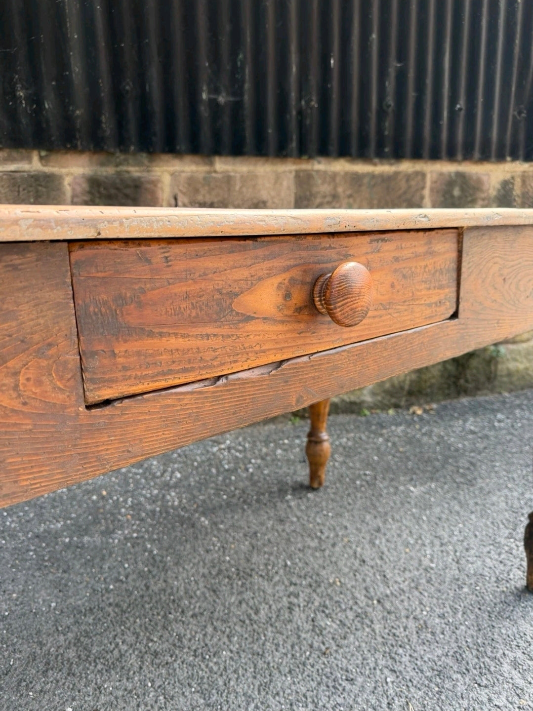 Antique Pine Farmhouse Dining Table c1890. Italian, Country, Cottage, Rustic.