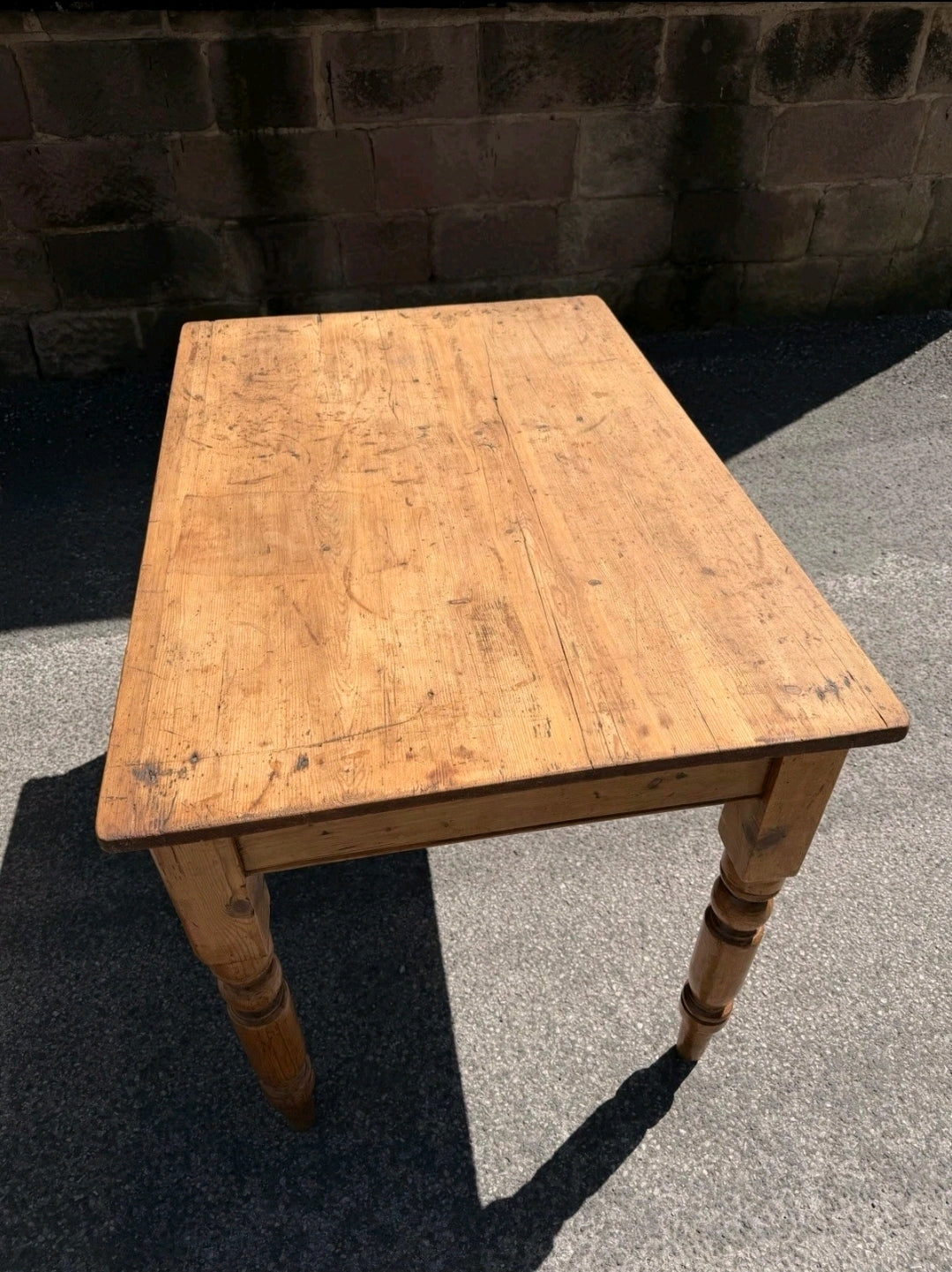 Victorian Rustic Pine Table, 2-4 Seater. Kitchen, Dining, Farmhouse, Cottage