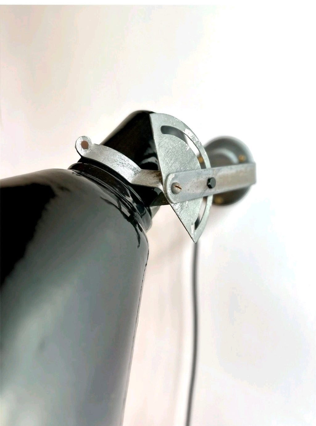 Large Rare Original 1940s Industrial Black Enamel Sign Lights, Picture Light