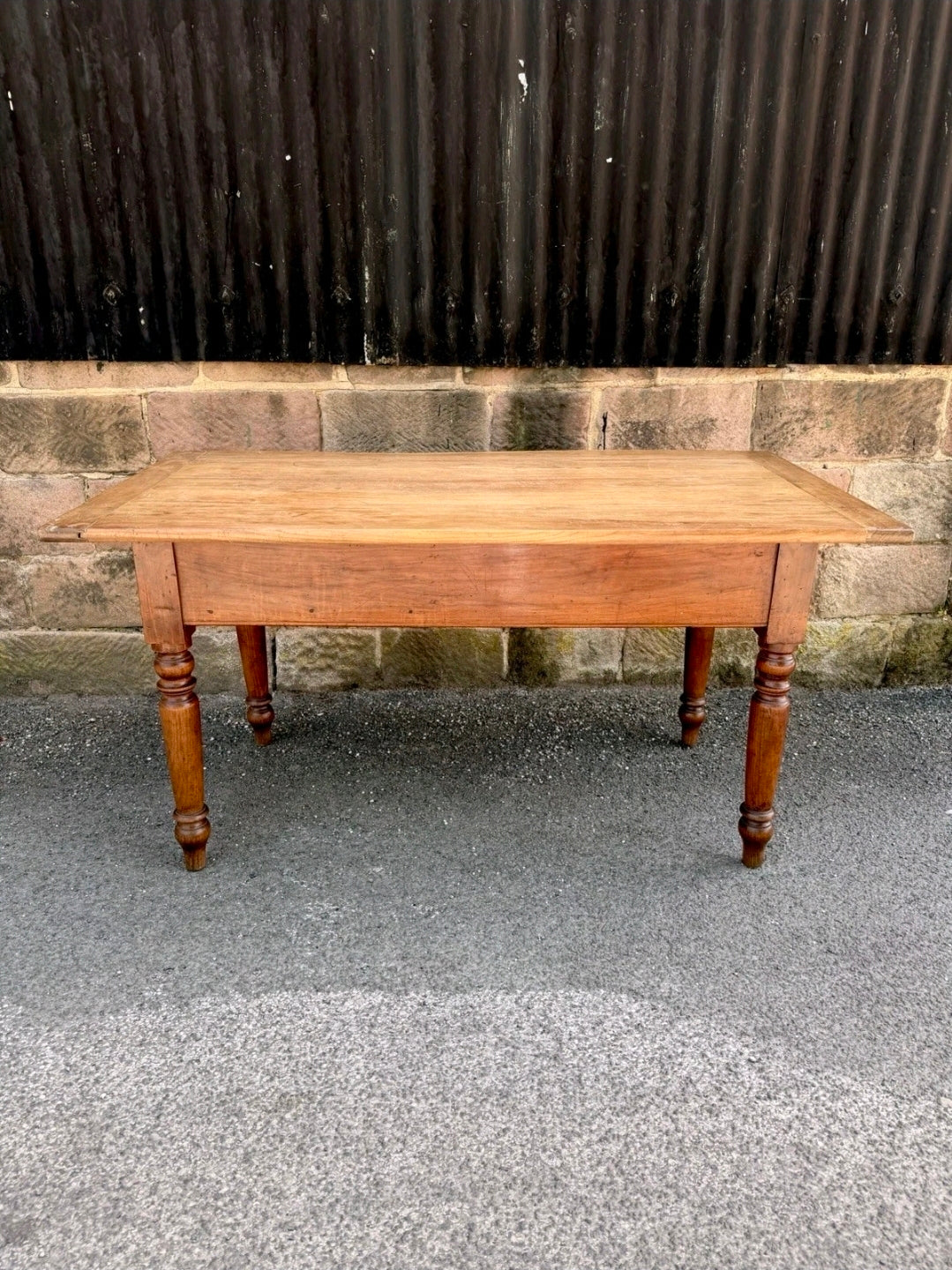 Solid Walnut Italian Farmhouse Kitchen Table C1870, Dough Table, Country, Prep