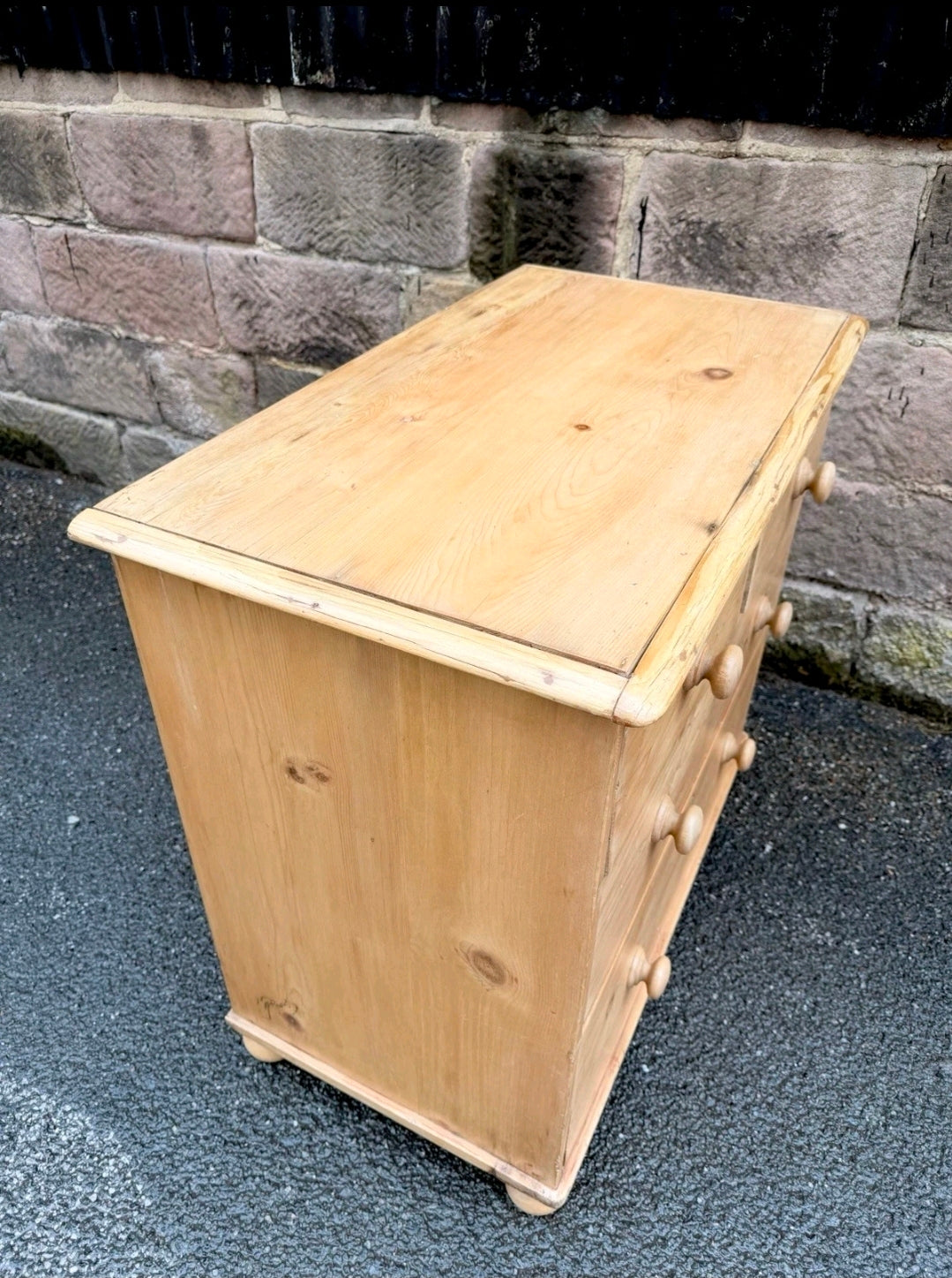 Victorian Stripped Pine Chest Of Drawers 2 Over 2 - Antique Country Farmhouse