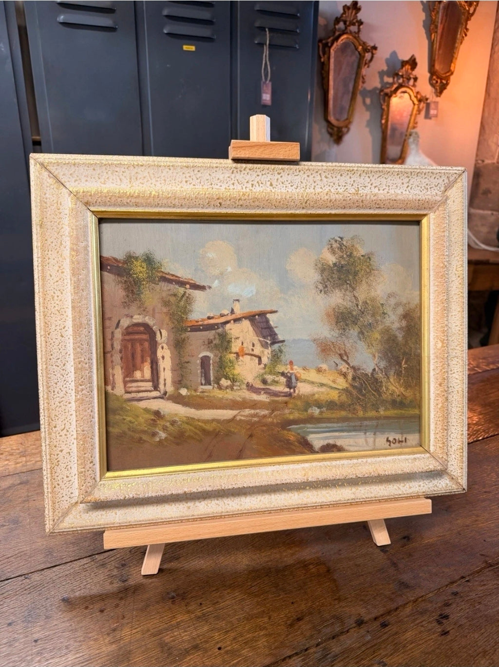 Vintage Oil Painting Of Italian Countryside Scene. Framed, Signed, Original