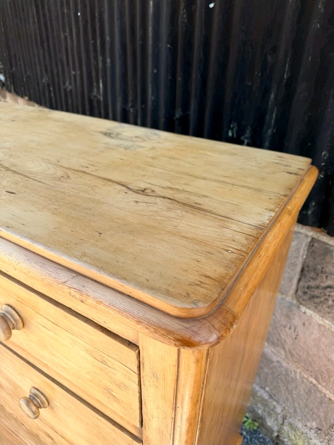 Large Antique Victorian Pine Chest Of Drawers, Country Farmhouse, Bedroom. Tall