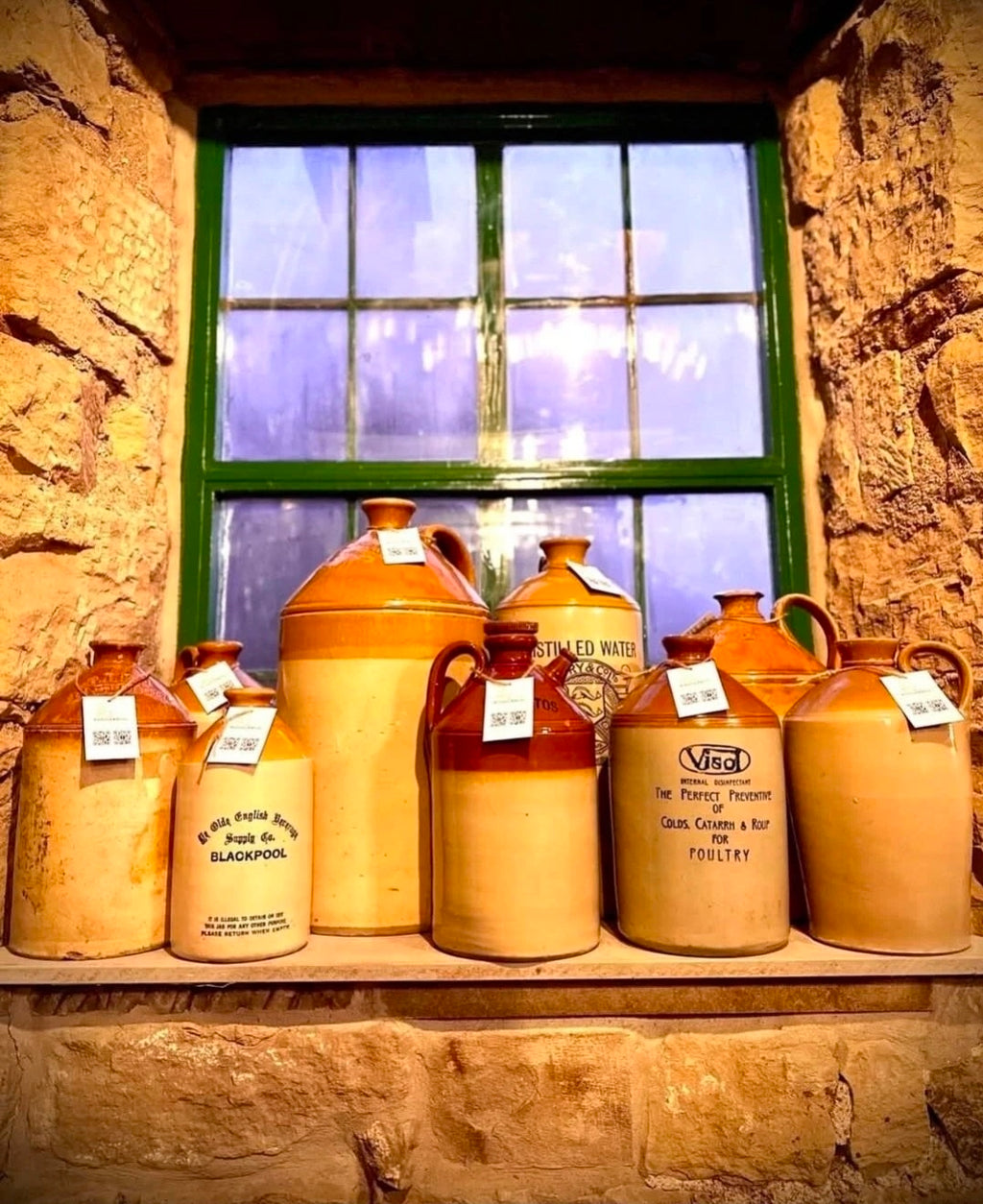 Antique Stoneware Flagons. 19th Century. Collectible, Decorative,Flower Vase