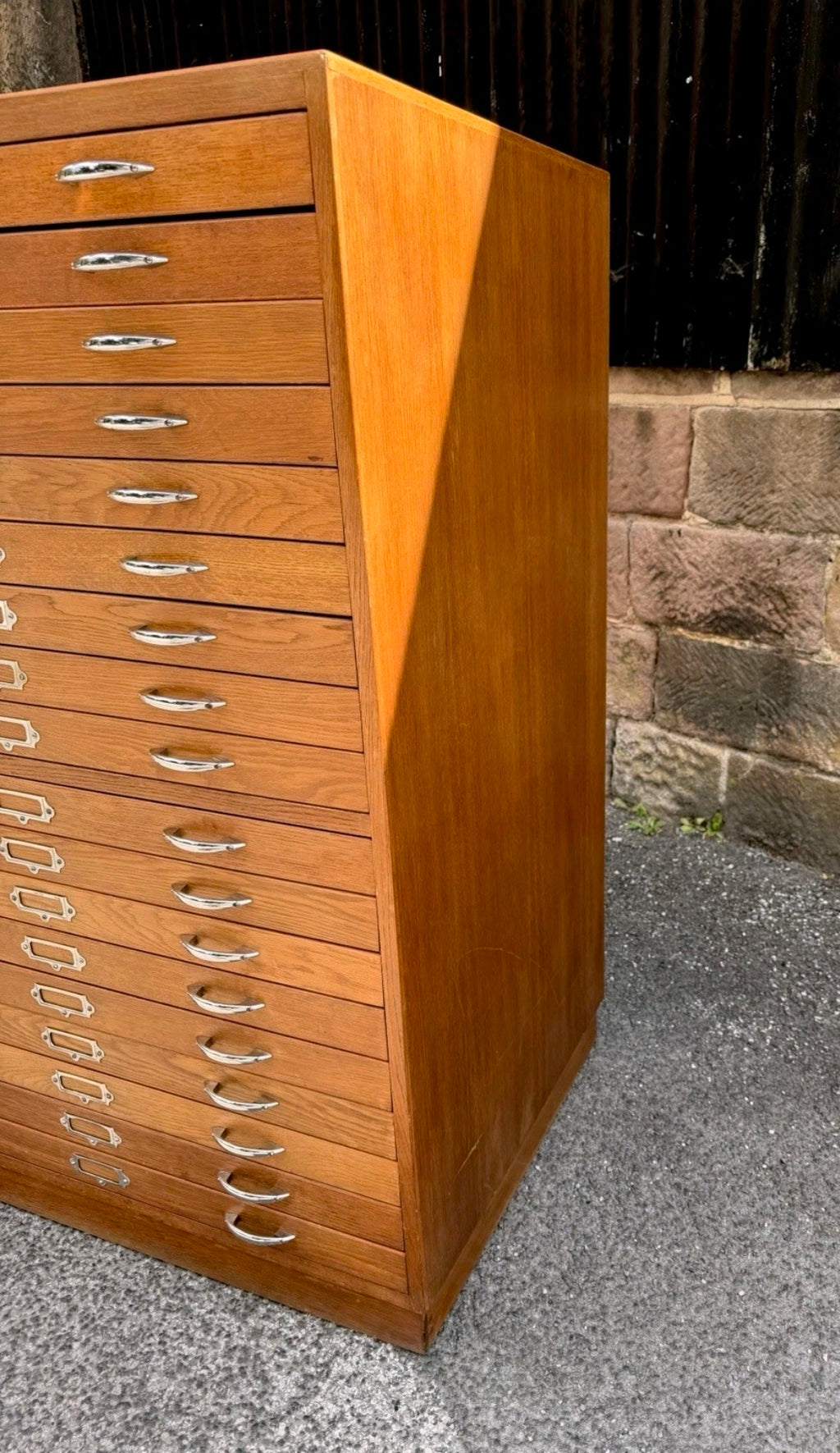 1950s Tall Architects’ Plan Chest. Oak & Birch. Artists, Studio, Storage.