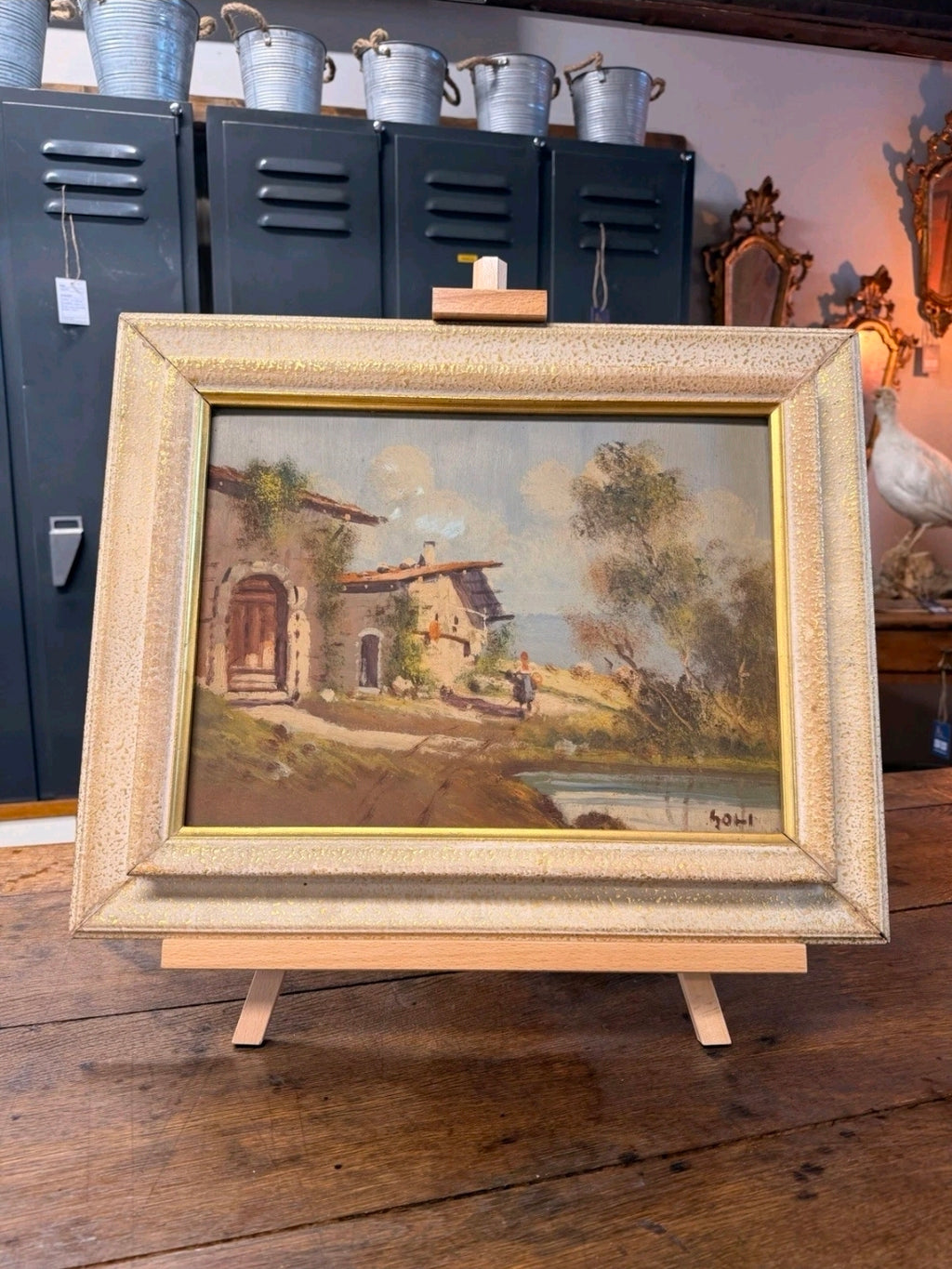 Vintage Oil Painting Of Italian Countryside Scene. Framed, Signed, Original