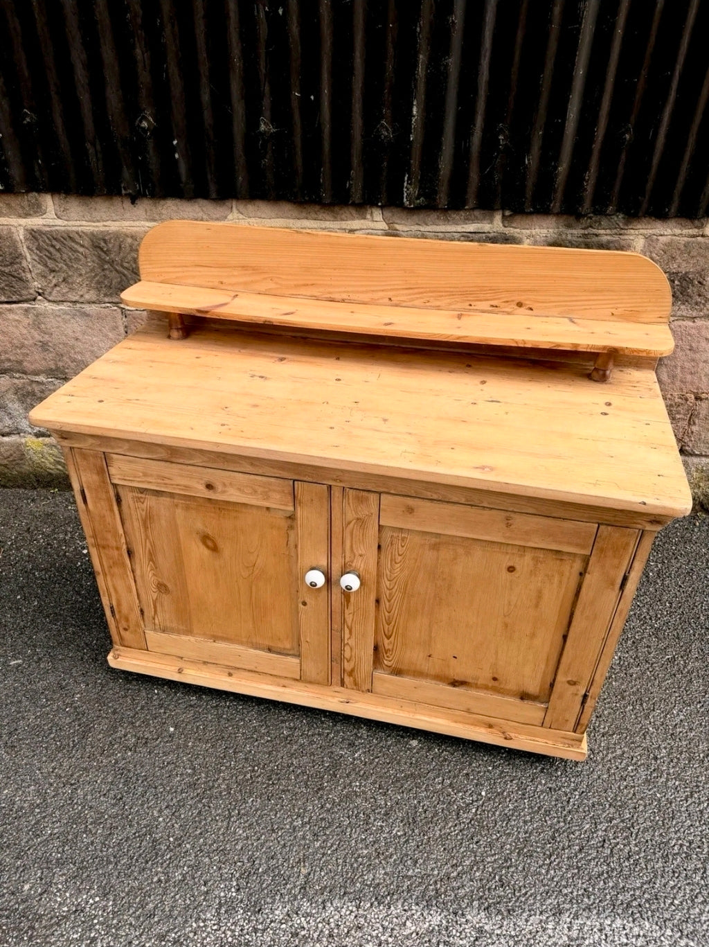Victorian Antique Pine Chiffonier Side Board, Cupboard Console, Kitchen