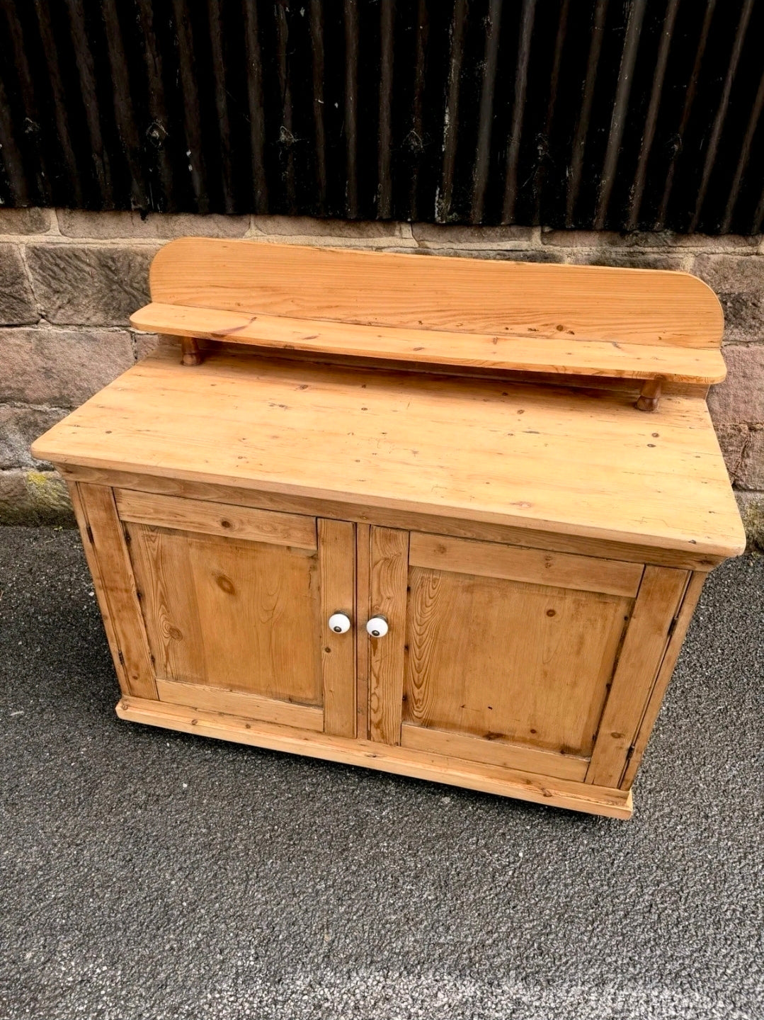 Victorian Antique Pine Chiffonier Side Board, Cupboard Console, Kitchen