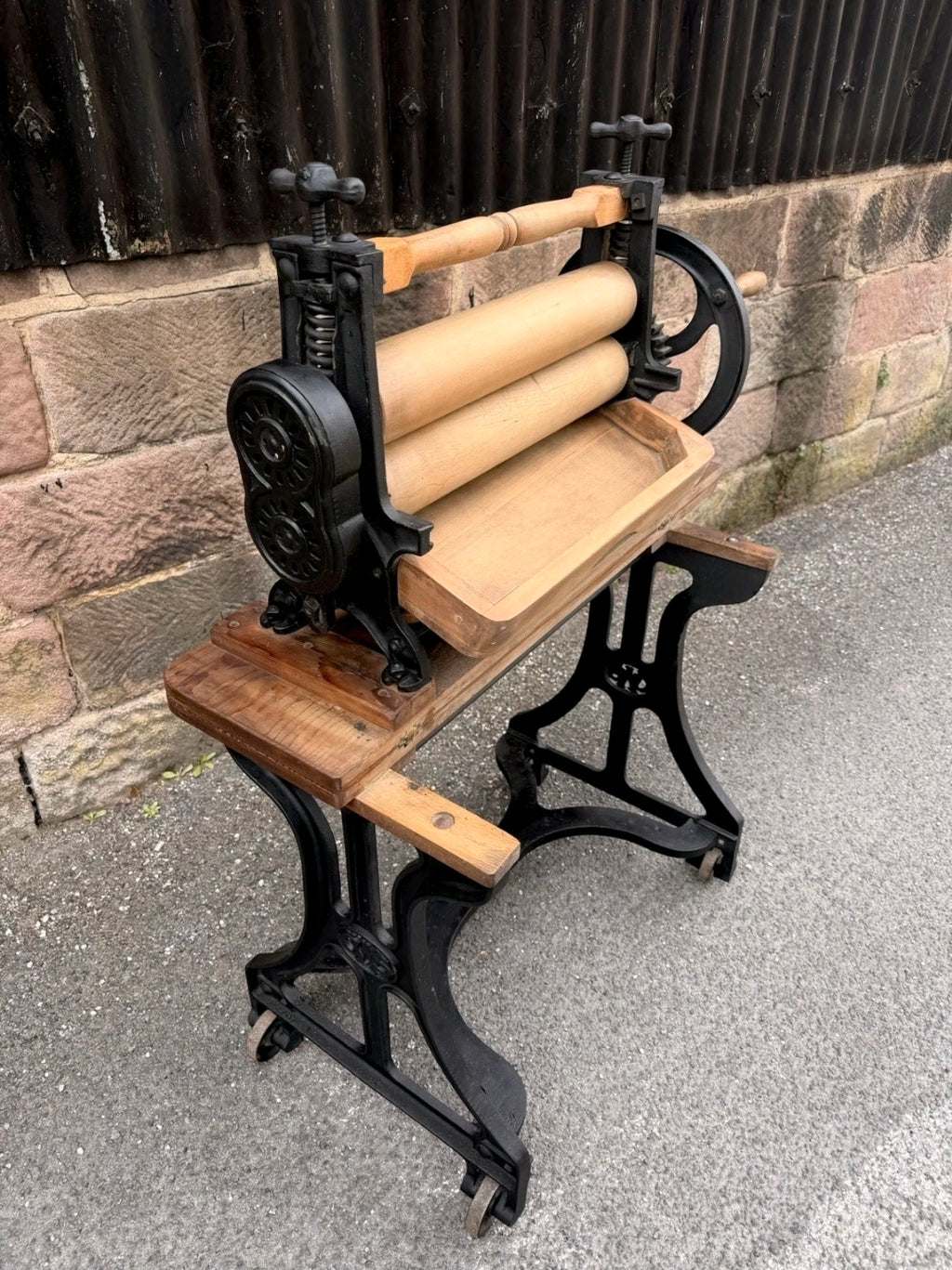 Vintage CWS Mangle, Folding, Side Table, Desk, Industrial Feature Table, Hallway