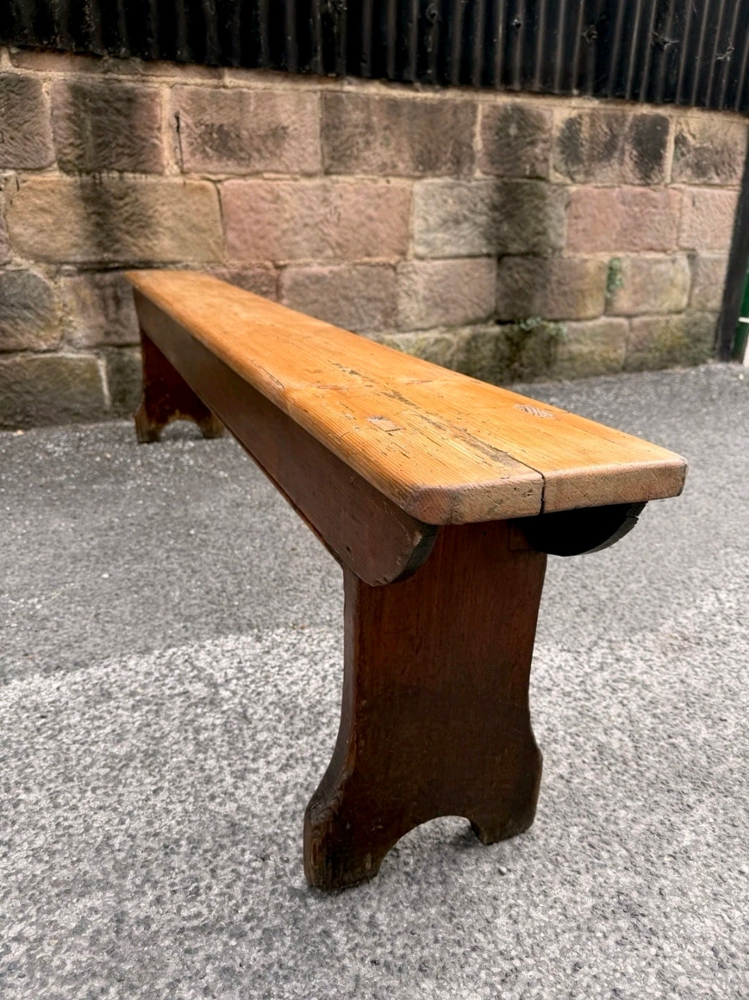 Antique Victorian Rustic Pine Bench, Church Bench, Dining Bench, Hallway