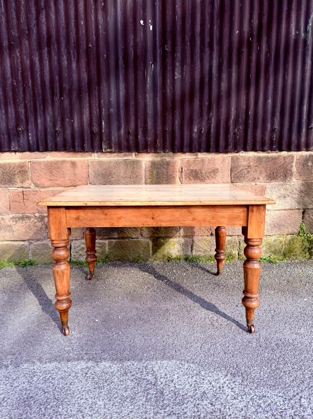 Victorian Farmhouse Scrub Top Pine Dining Table C1880. Country, Kitchen, Rustic