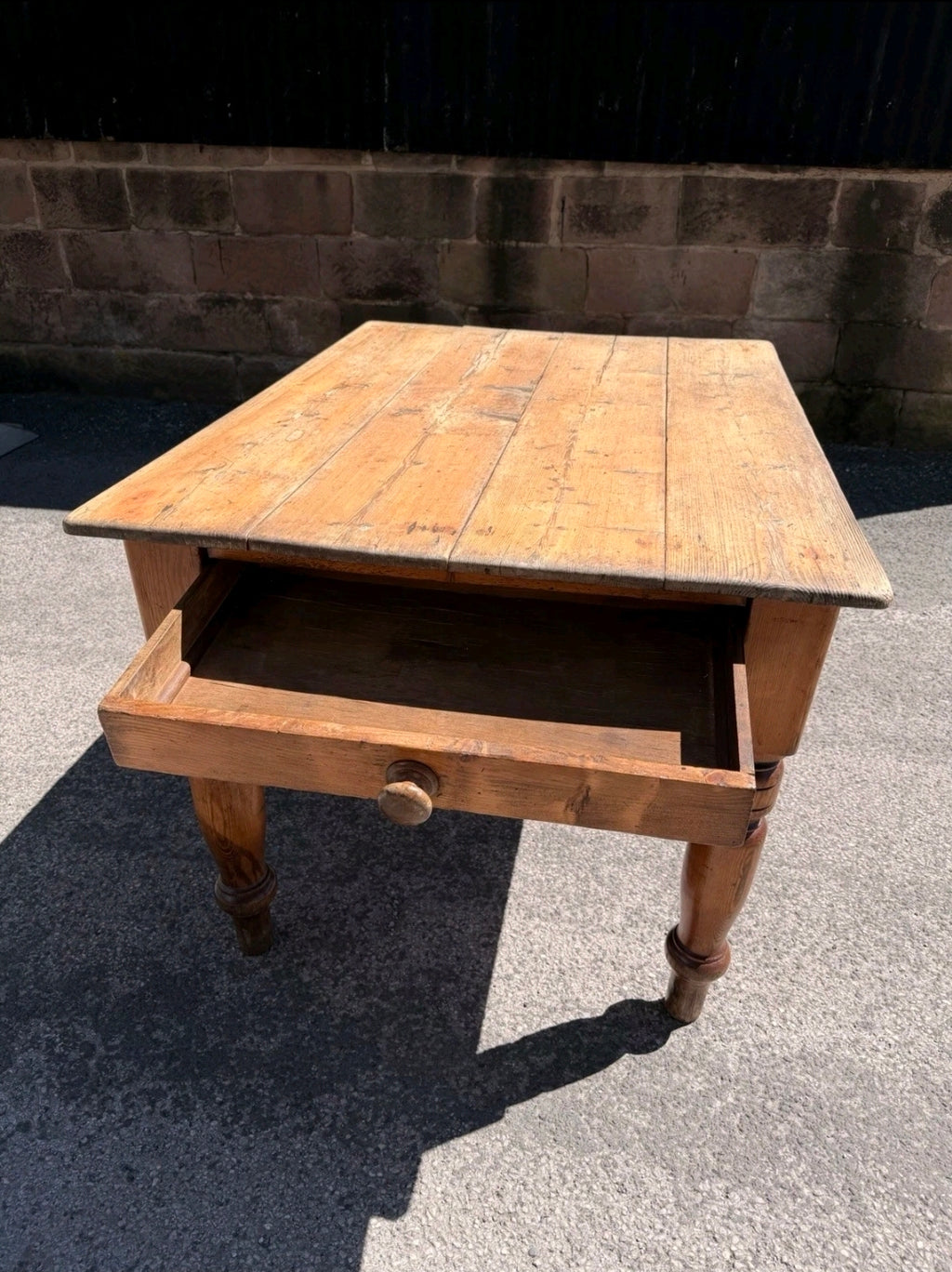 Victorian Farmhouse Antique Pine Dining Table C1880. Country, Cottage, Rustic.