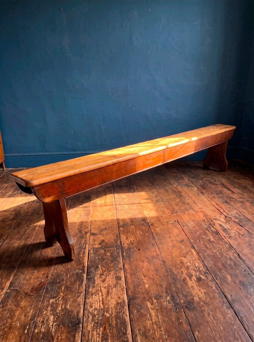 Antique Victorian Rustic Pine Bench, Church Bench, Dining Bench, Hallway