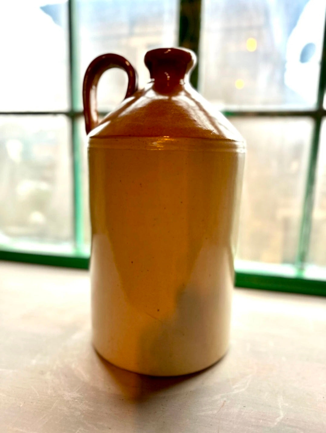 Antique Stoneware Flagons. 19th Century. Collectible, Decorative,Flower Vase