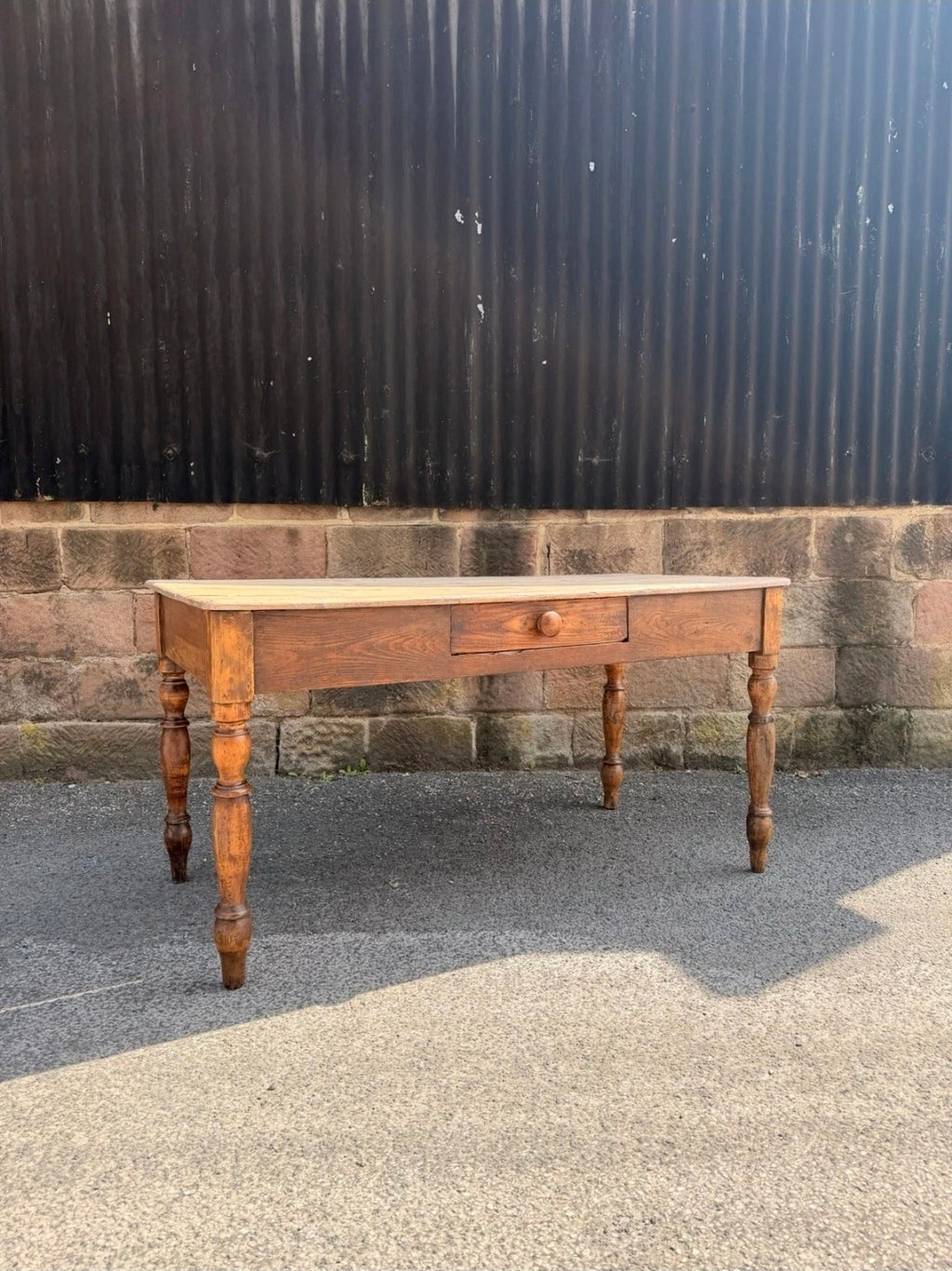 Antique Pine Farmhouse Dining Table c1890. Italian, Country, Cottage, Rustic.