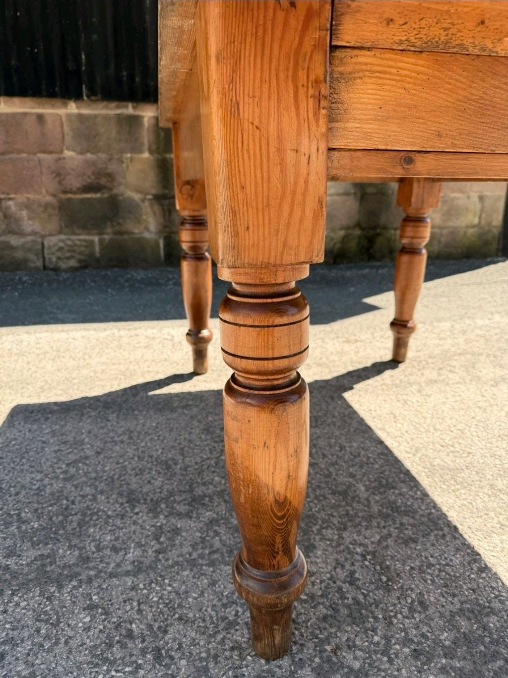 Victorian Farmhouse Antique Pine Dining Table C1880. Country, Cottage, Rustic.