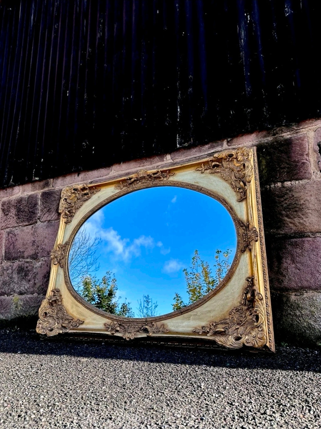 Large Ornate Gilt Framed Late 19th Century Italian Mirror