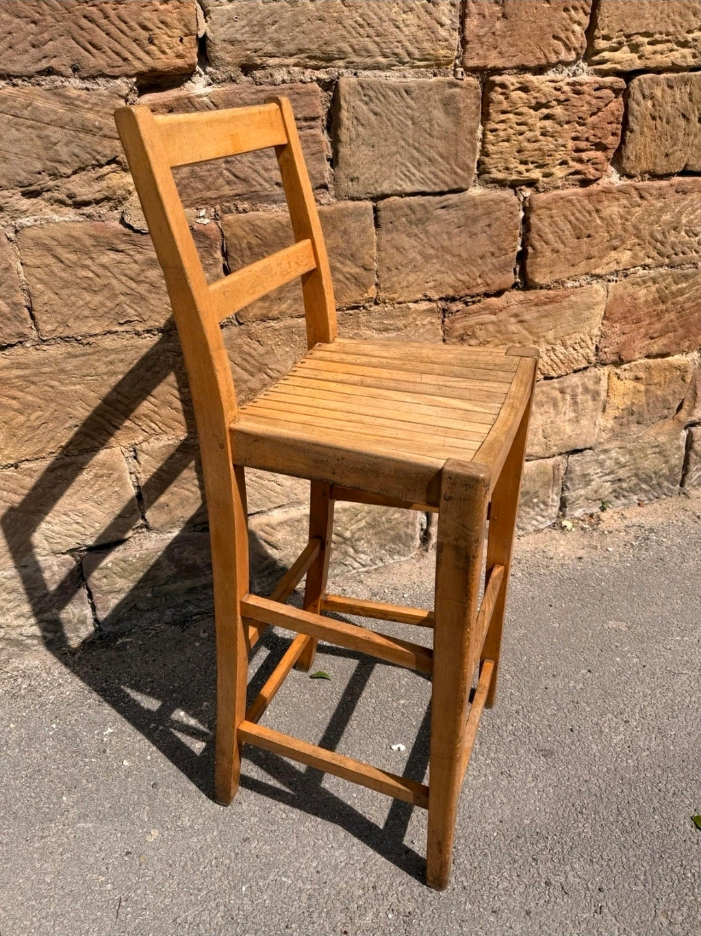 Vintage Beech High Stool, School Lab Chair, Kitchen, Accent Chair, Artist Chair