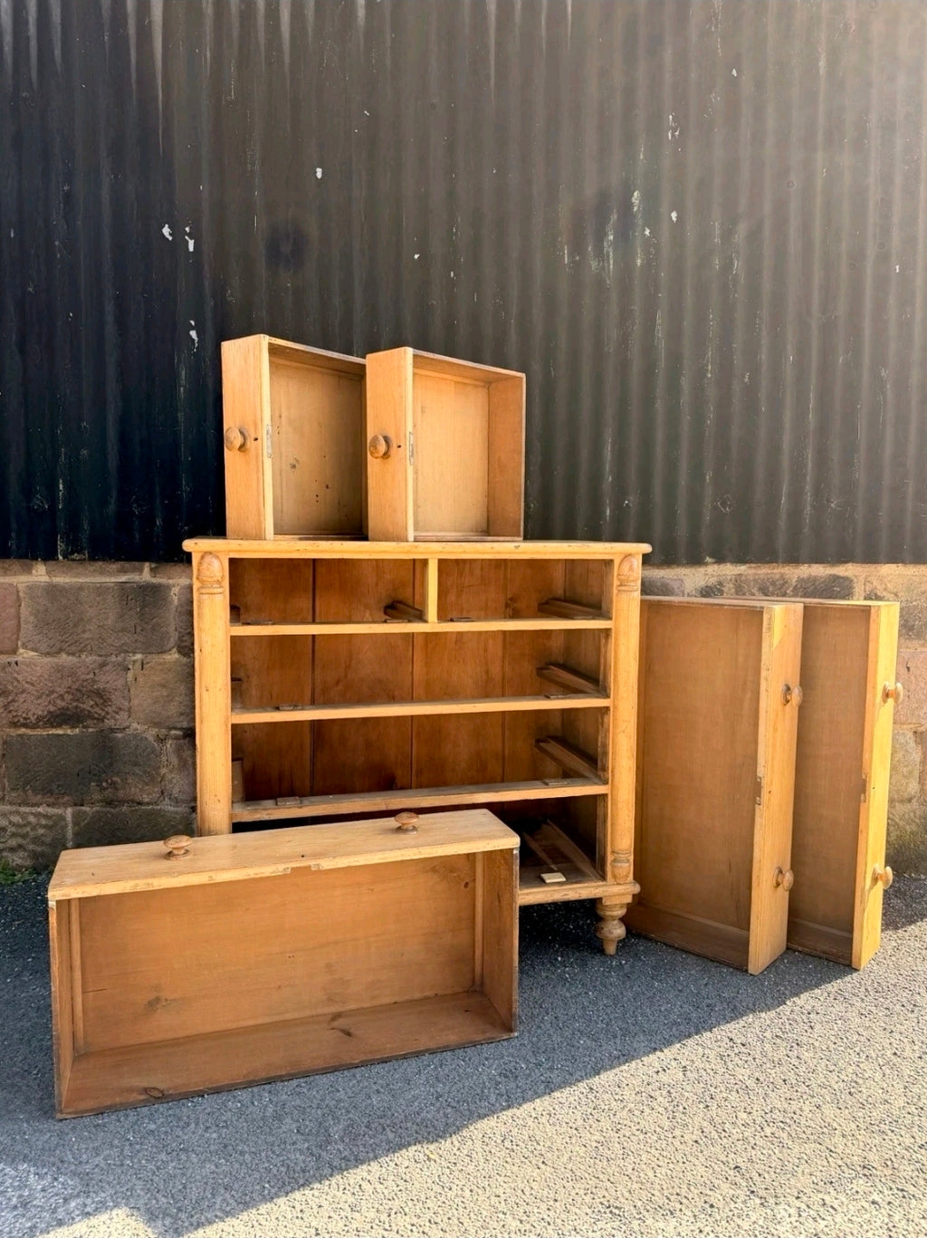 Antique Victorian Rustic Waxed Pine Chest Of Drawers, Country Cottage, Bedroom.