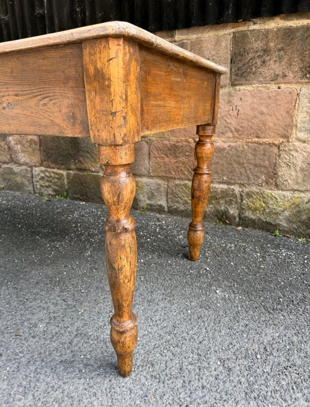 Antique Pine Farmhouse Dining Table c1890. Italian, Country, Cottage, Rustic.