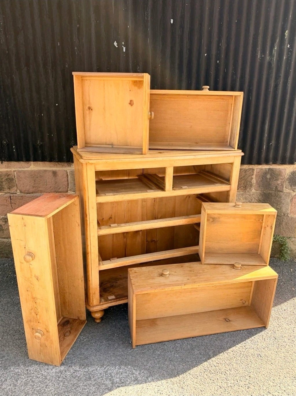 Large Antique Victorian Pine Chest Of Drawers, Country Farmhouse, Bedroom. Tall