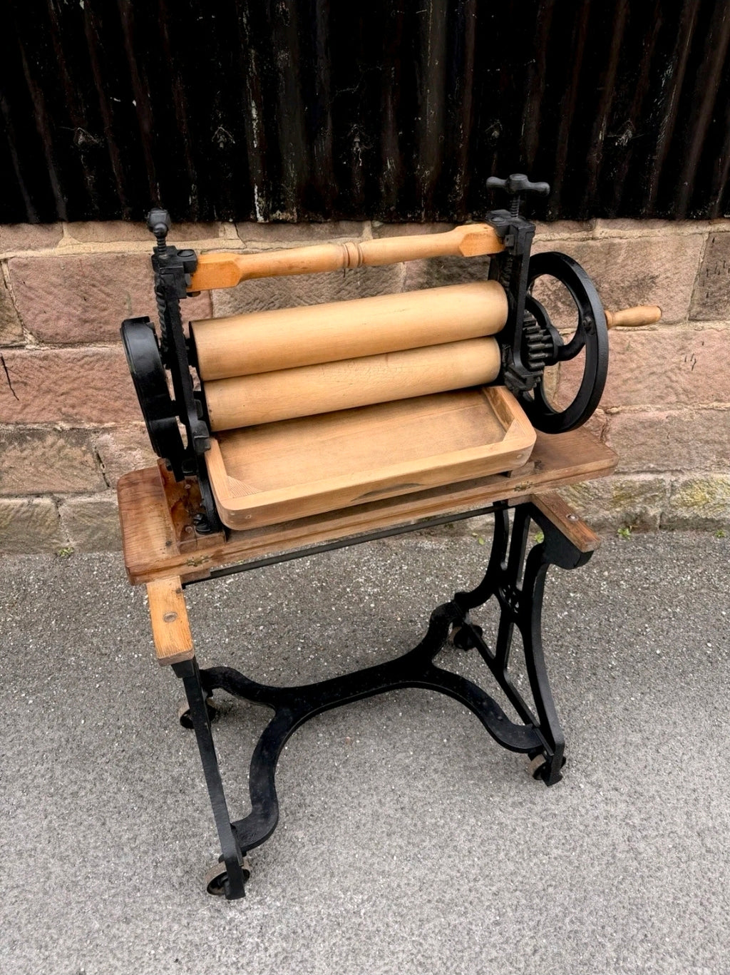 Vintage CWS Mangle, Folding, Side Table, Desk, Industrial Feature Table, Hallway