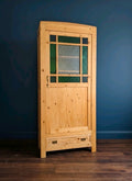 Antique Pine Large Pantry Larder Kitchen Housekeepers Cupboard, Glazed, Italian