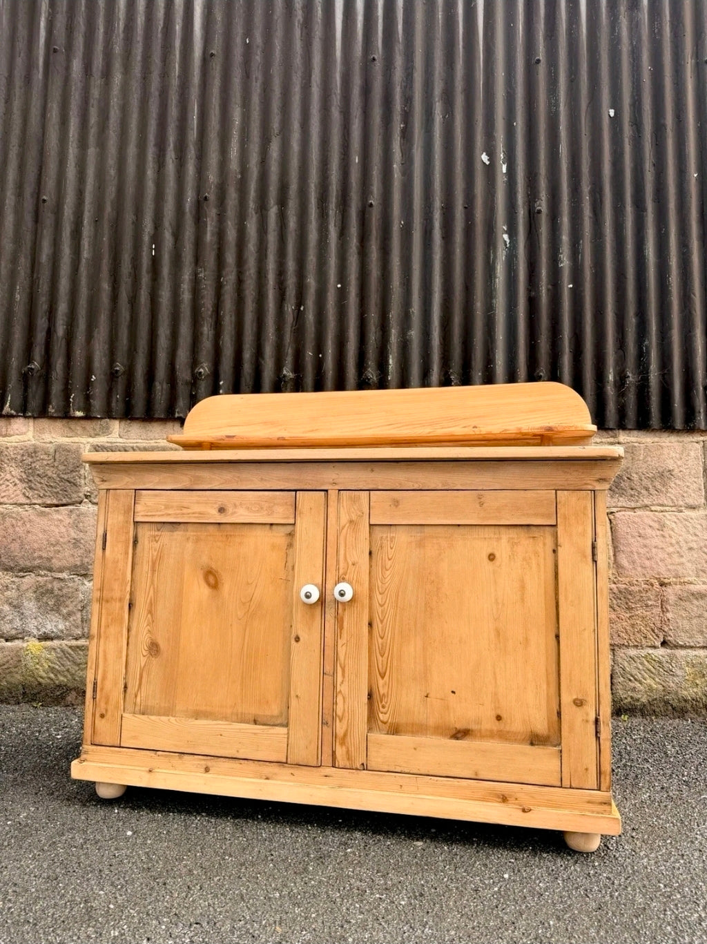 Victorian Antique Pine Chiffonier Side Board, Cupboard Console, Kitchen
