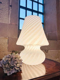 1970s Murano Glass Table Lamp Vintage Swirl Mushroom Space Age Retro Italian