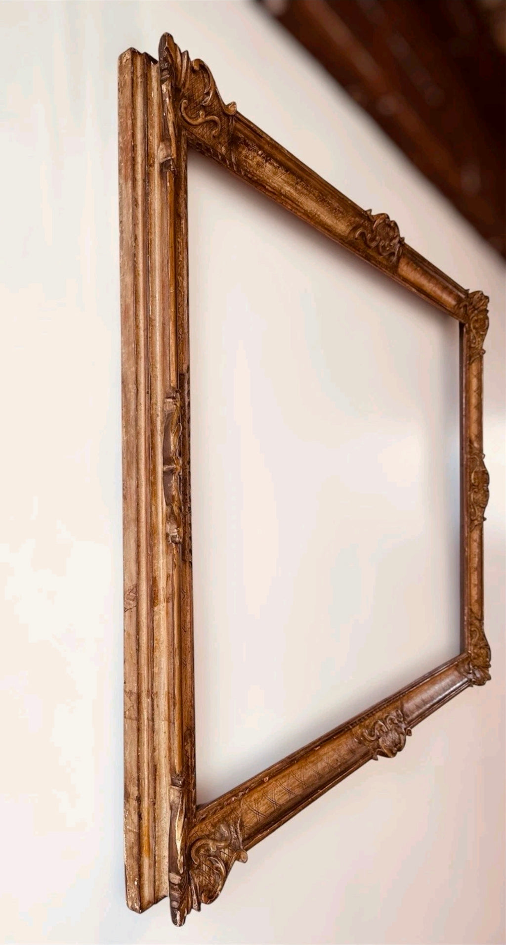 Antique Late 19th Century Italian Wood & Gesso Picture Frame