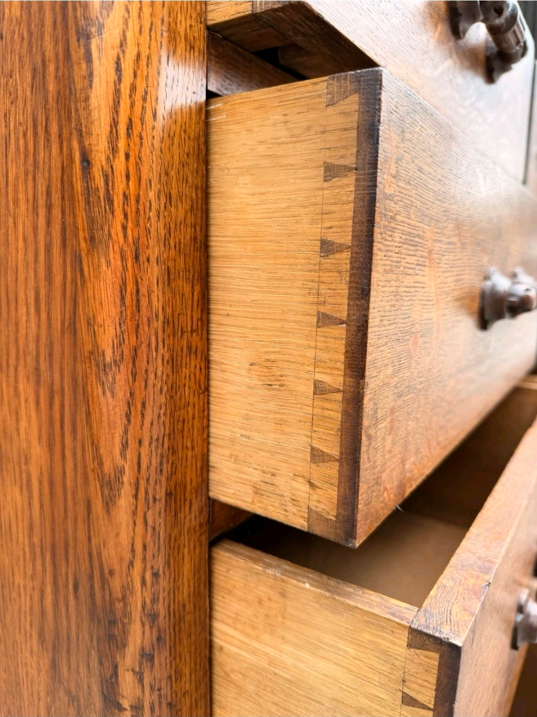1920s Antique Banker’s Oak Tallboy Chest of Drawers. 10 Drawer. Office, Bedroom