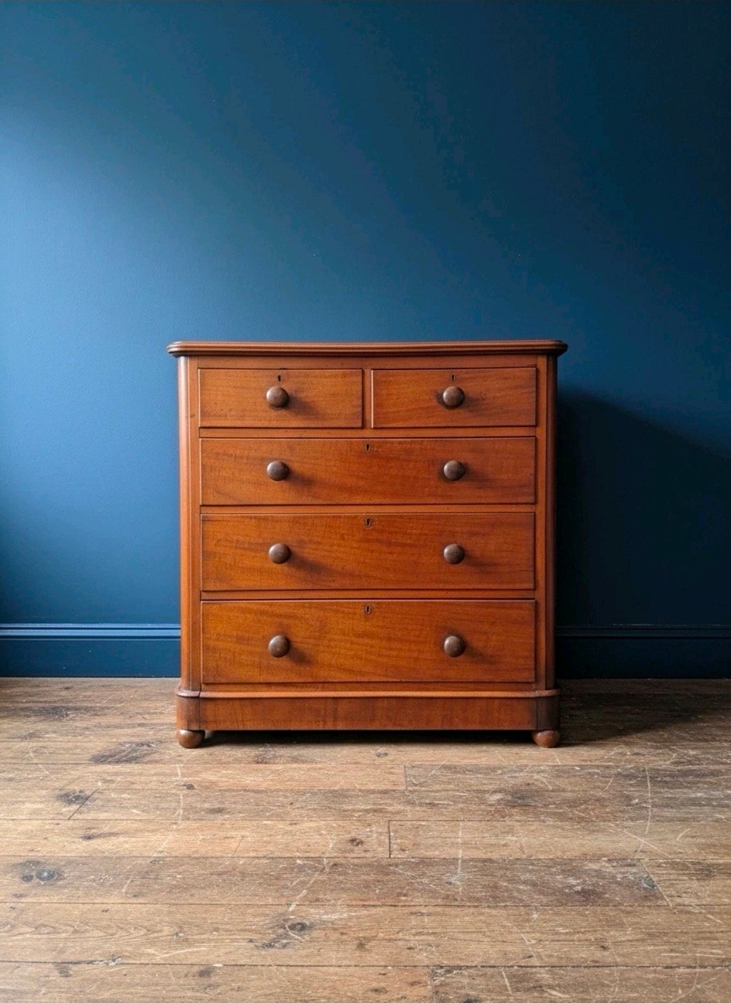 Antique Mahogany Chest Of Drawers, Victorian Original, 5 Drawers, Bedroom