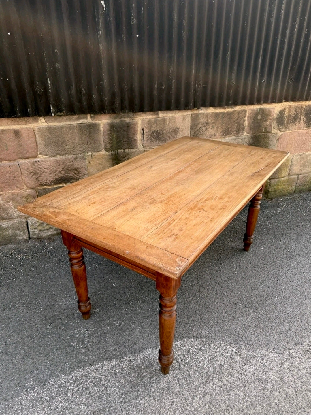 Solid Walnut Italian Farmhouse Kitchen Table C1870, Dough Table, Country, Prep