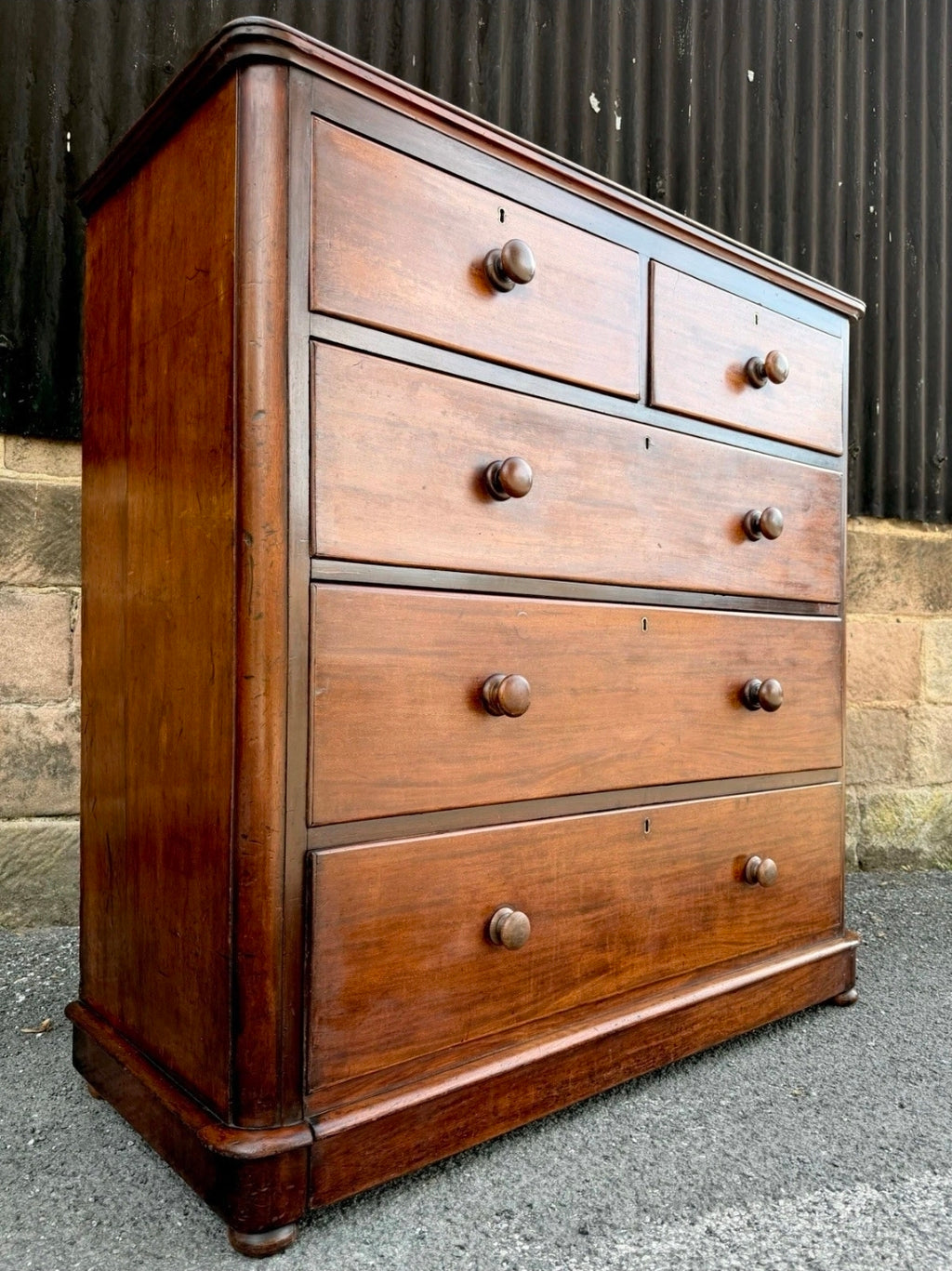 Large Original Mahogany Victorian Chest Of Drawers C1880, Storage, Bedroom,