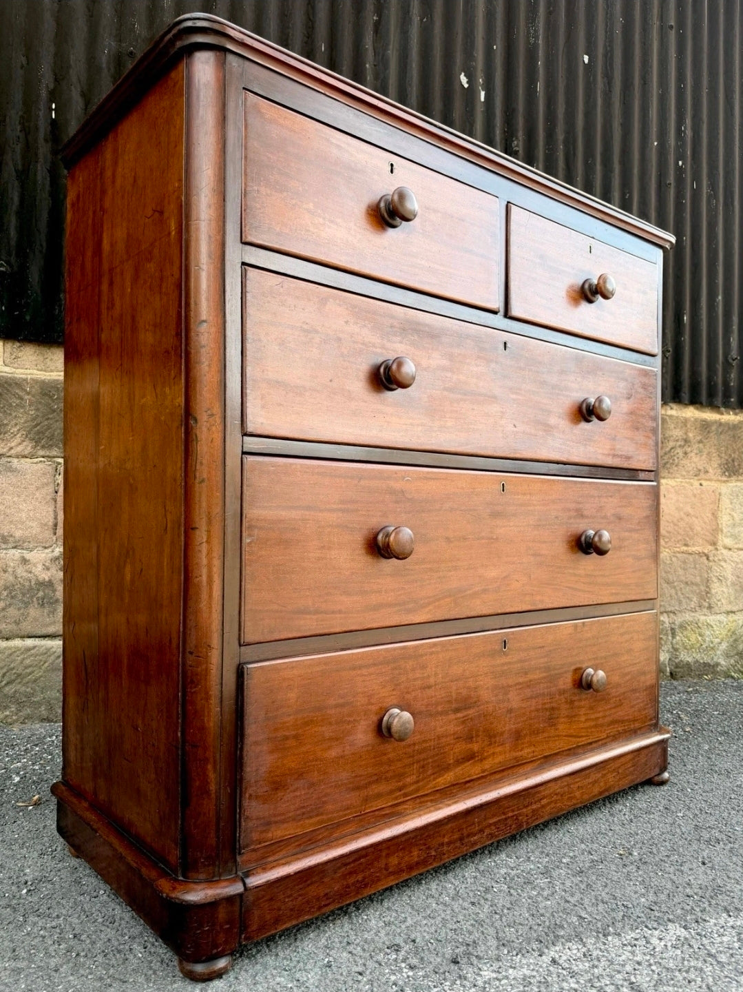 Large Original Mahogany Victorian Chest Of Drawers C1880, Storage, Bedroom,