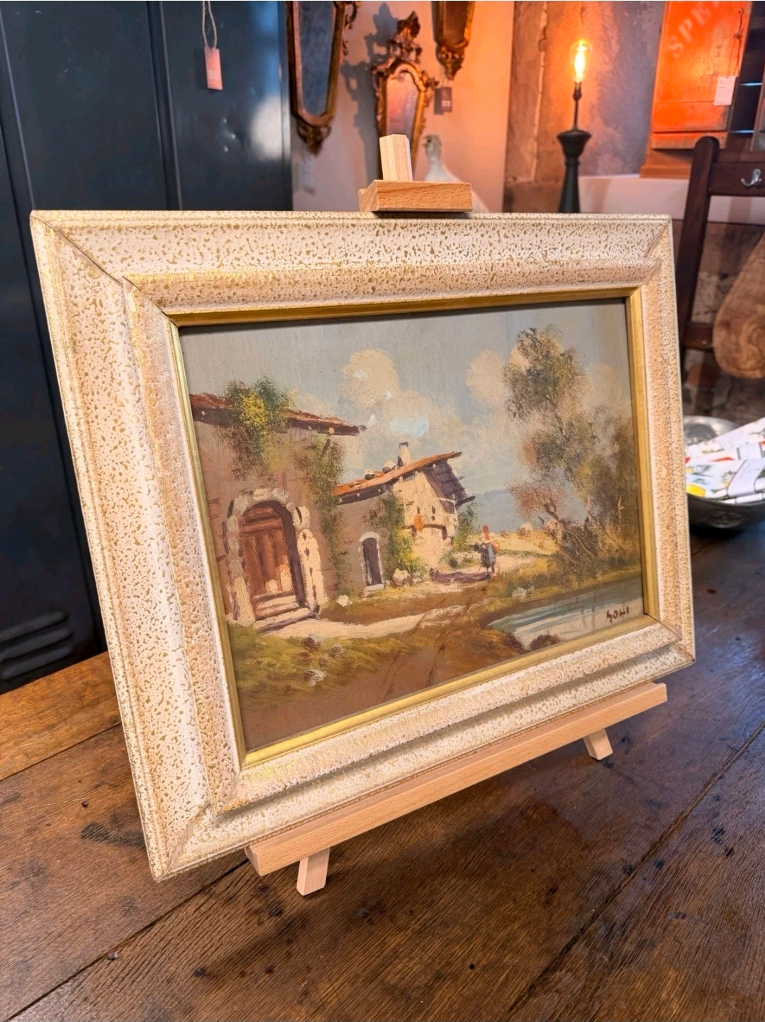 Vintage Oil Painting Of Italian Countryside Scene. Framed, Signed, Original