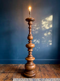 Antique Italian Turned Walnut Standard Floor Lamp. 1920s, Living Room, Original