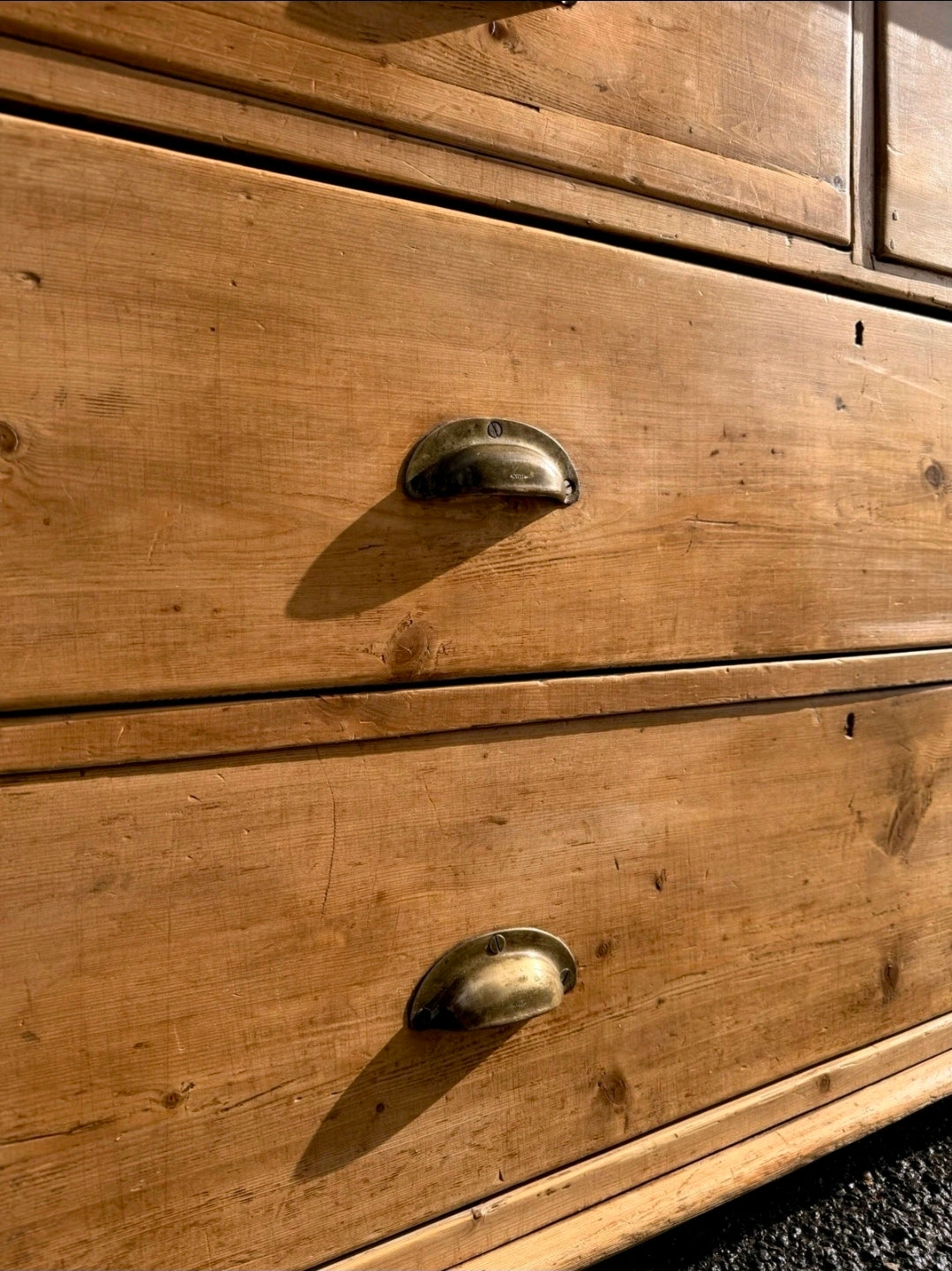 Large Antique Pine & Sycamore Victorian Dresser. Kitchen, Country House, Pantry
