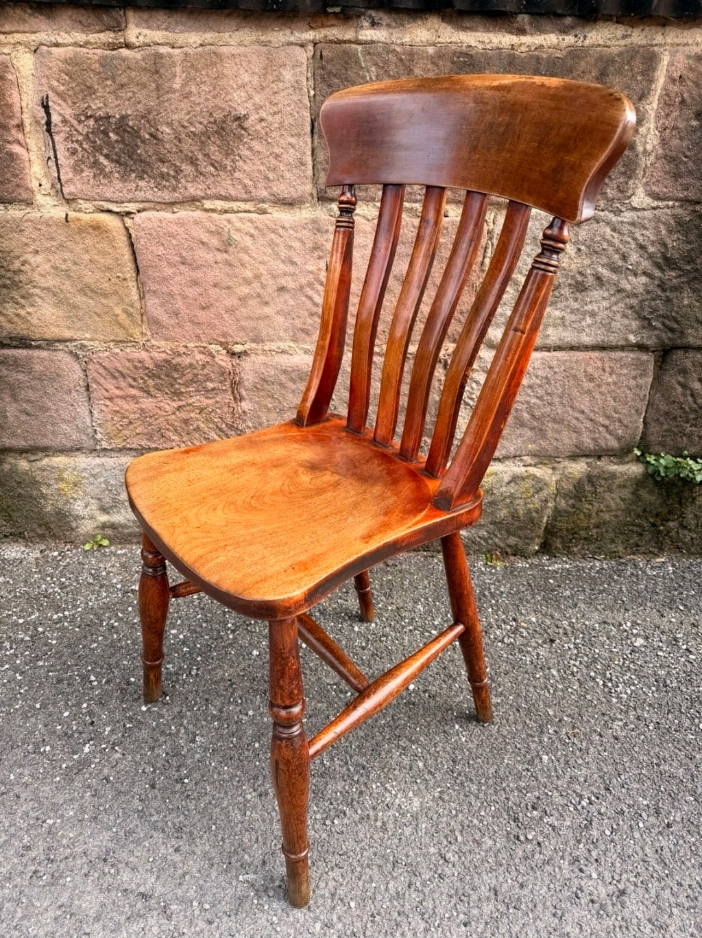 6 Matching Antique Victorian Windsor Lathback Kitchen Dining Chairs. Elm & Beech