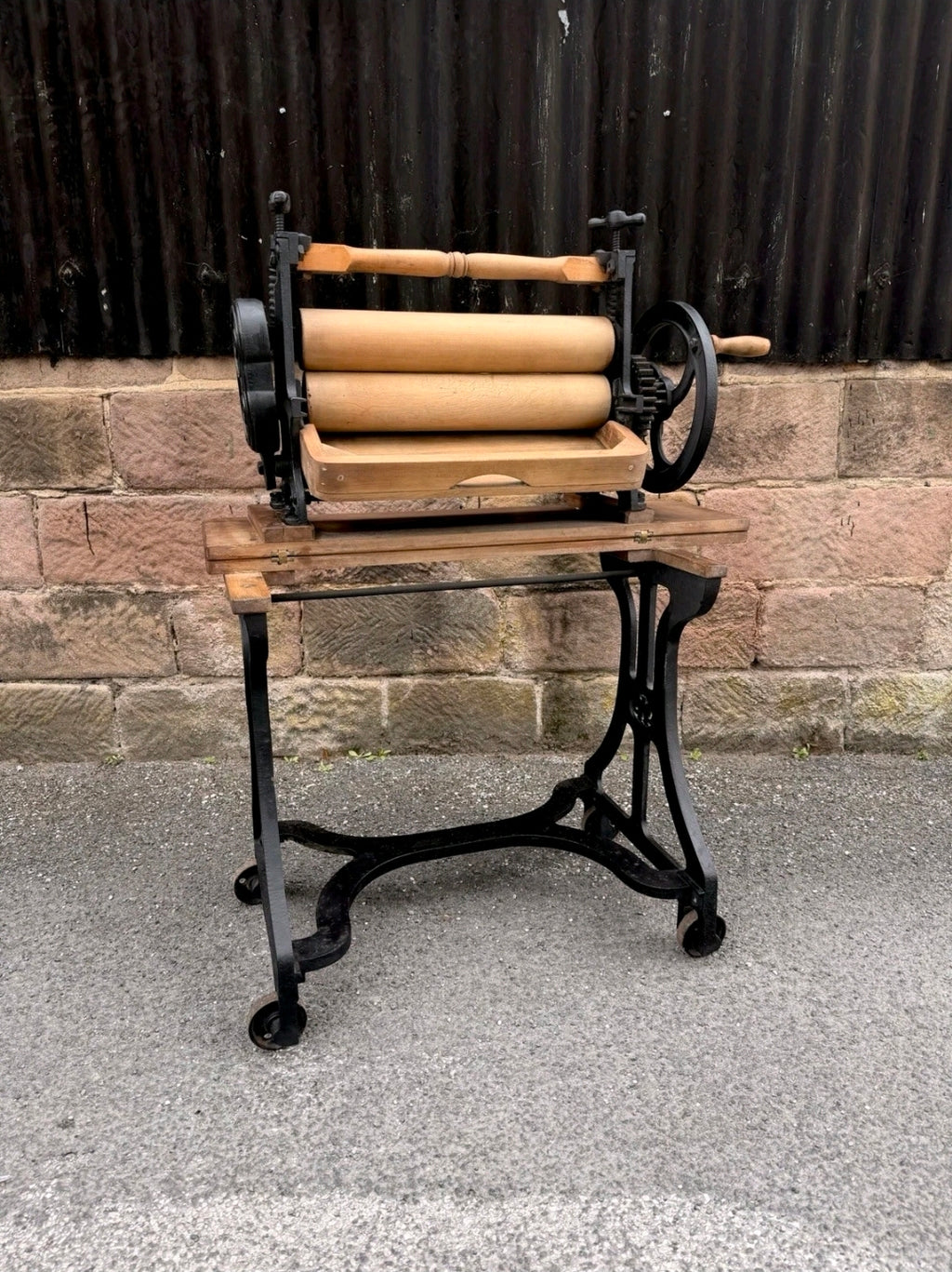 Vintage CWS Mangle, Folding, Side Table, Desk, Industrial Feature Table, Hallway