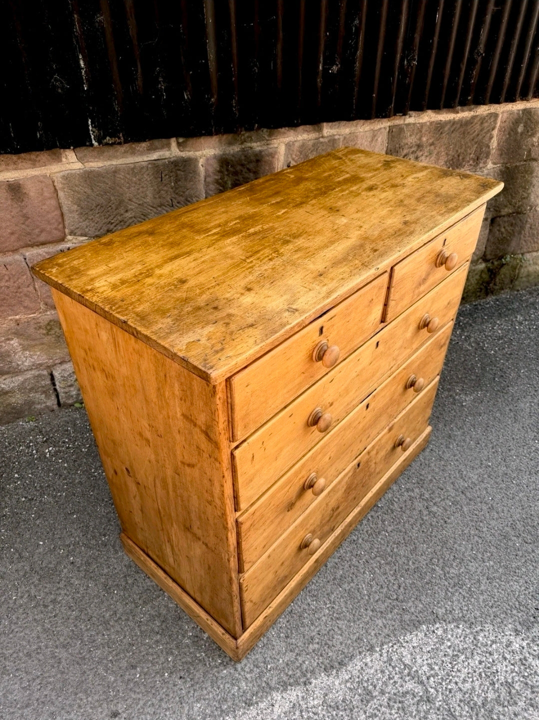 Large Victorian Pine Chest Of Drawers 2 Over 3, Country Farmhouse, Bedroom