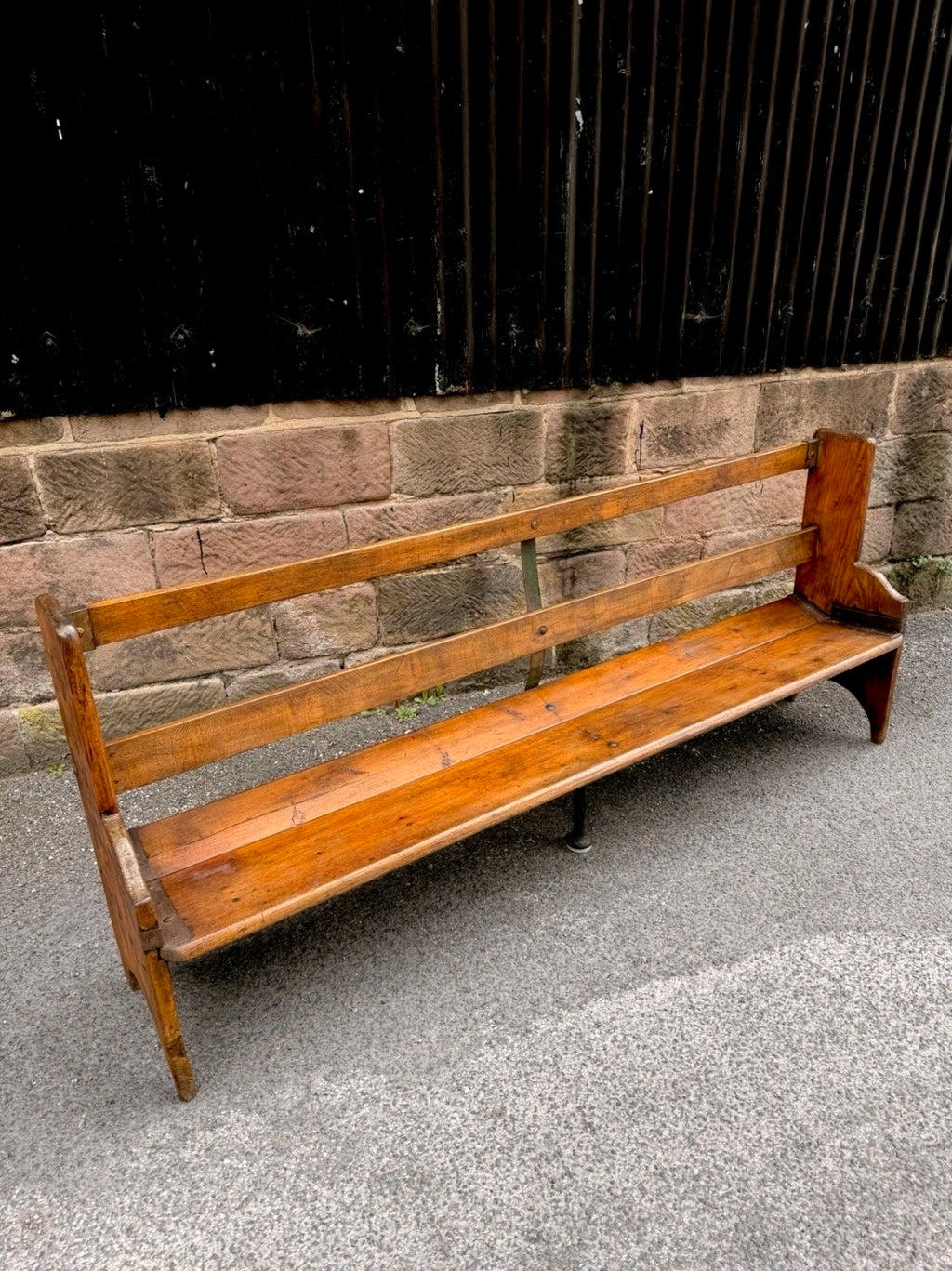 Rare Victorian Pitch Pine Sunday School Church Pew, Bench, Boot Room, Hallway