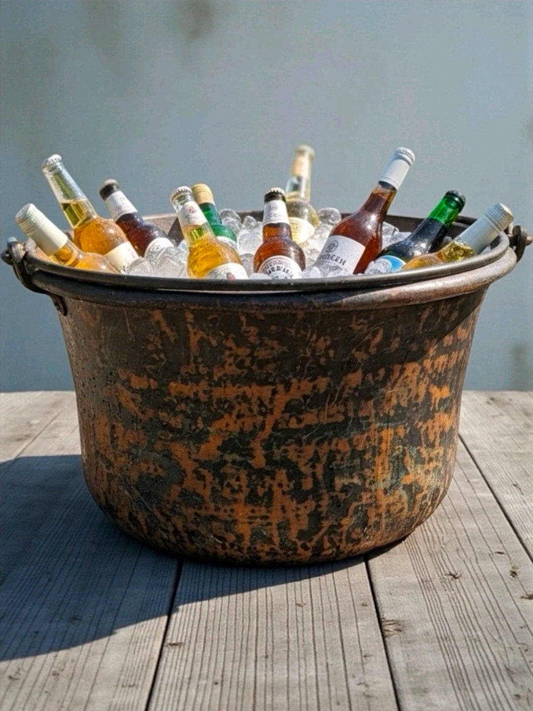 Antique Large Italian Copper Cauldron c1880.Garden Planter,Statement Ice Bucket
