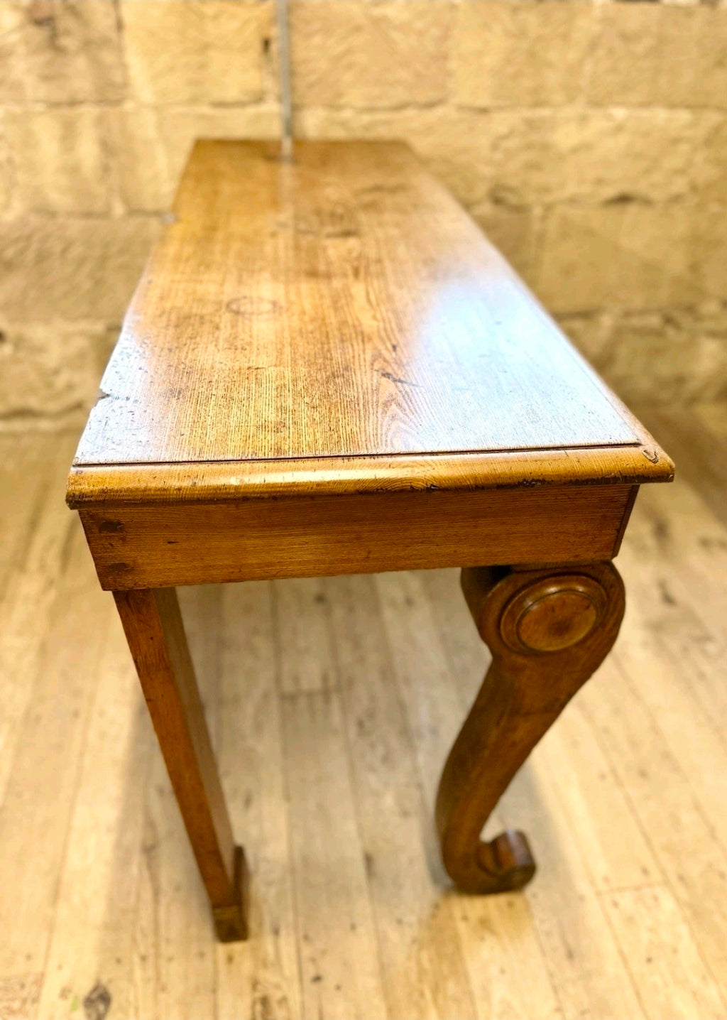 Antique Victorian Oak Console Table, Hall Table. Cabriole Legs, Hallway.