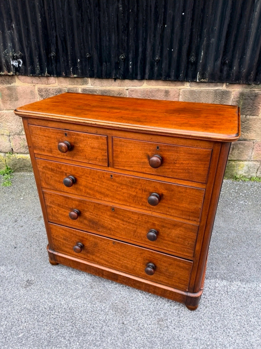Antique Mahogany Chest Of Drawers, Victorian Original, 5 Drawers, Bedroom