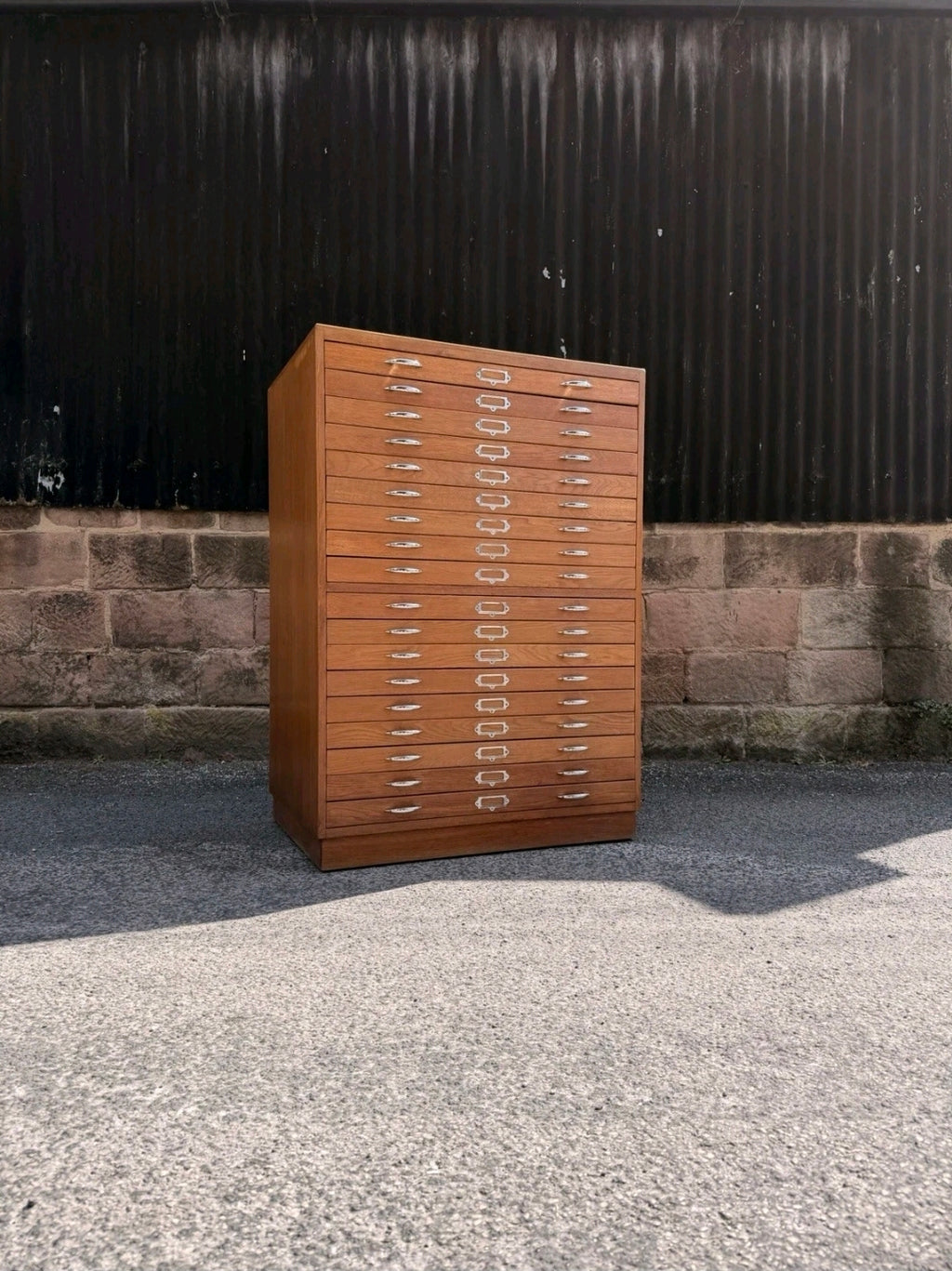 1950s Tall Architects’ Plan Chest. Oak & Birch. Artists, Studio, Storage.